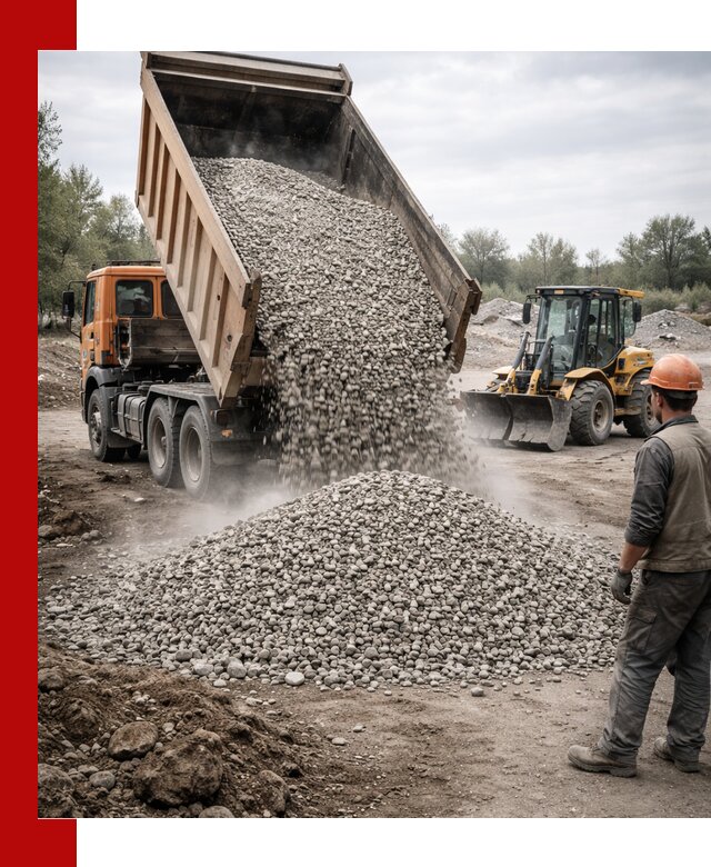 Доставка щебня в Конаково крупными и мелкими фракциями