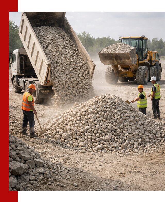 Доставка известнякового щебня фр. 40-70 в Конаково