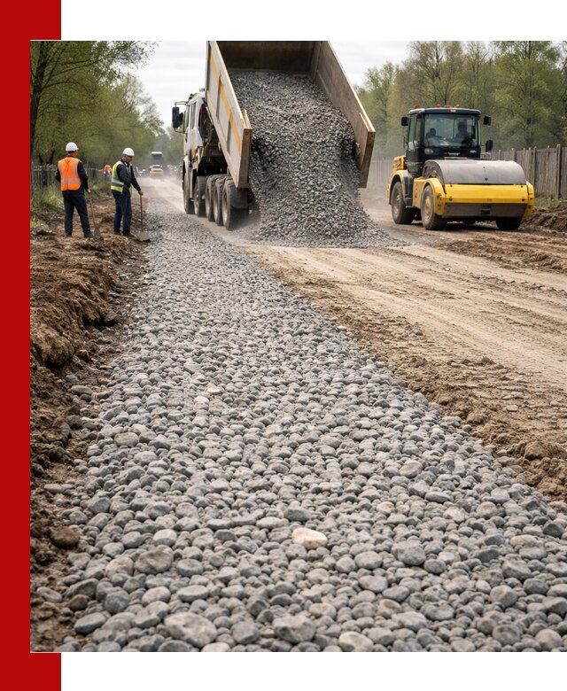 Доставка щебня для отсыпки дорог в Конаково высокого качества