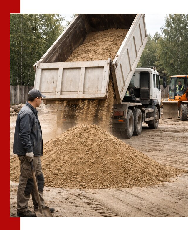 Доставка и продажа песка с разгрузкой в Конаково