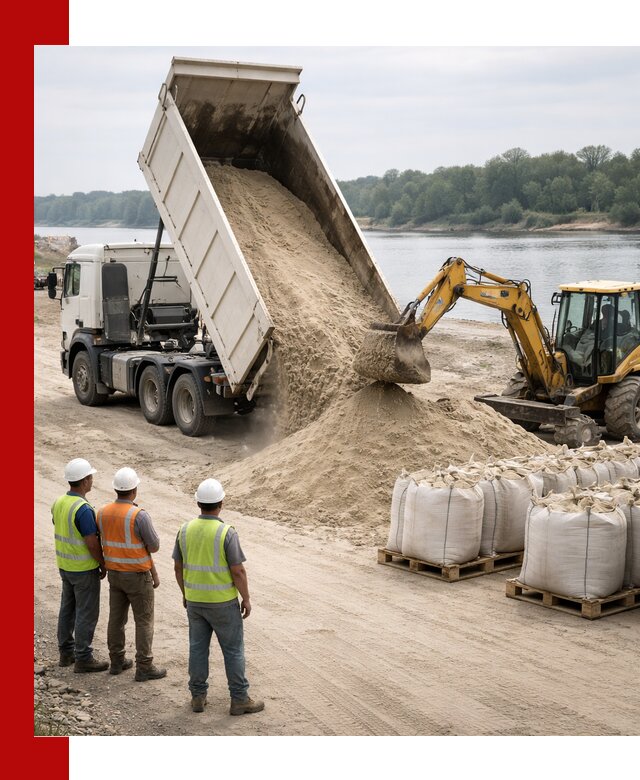 Доставка речного песка в Конаково самосвалами и погрузкой