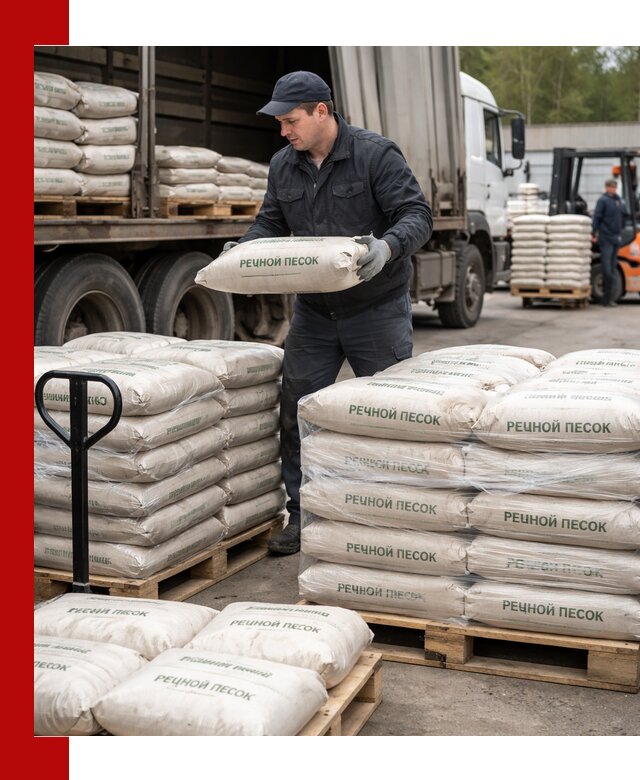 Речной песок в мешках с доставкой в Конаково