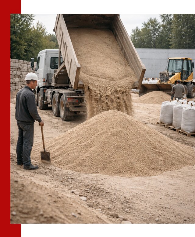 Кварцевый песок фракция 0–3 мм с доставкой в Конаково
