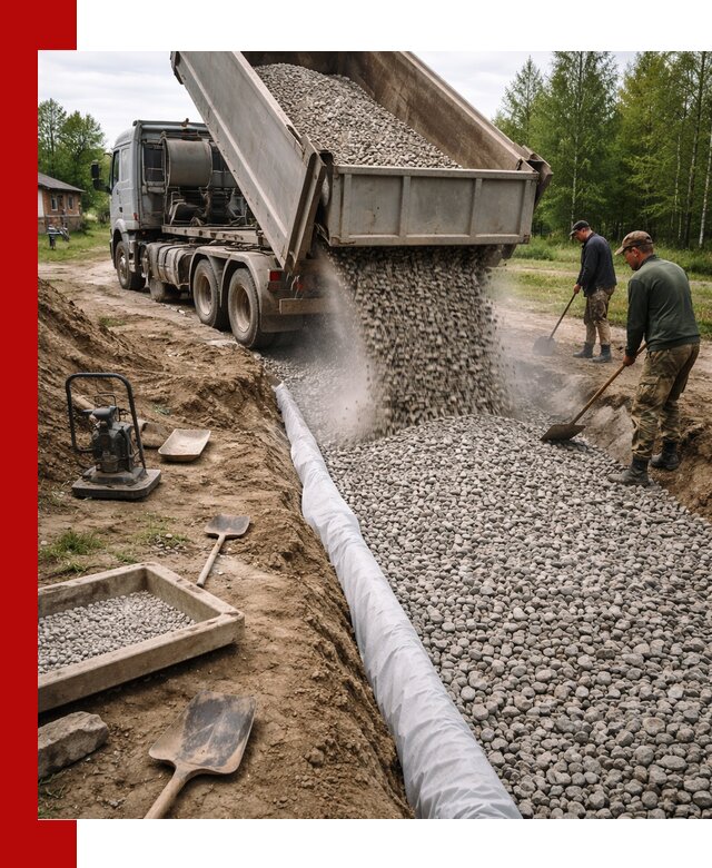 Гравий для дренажа с доставкой в Конаково качественный и недорогой