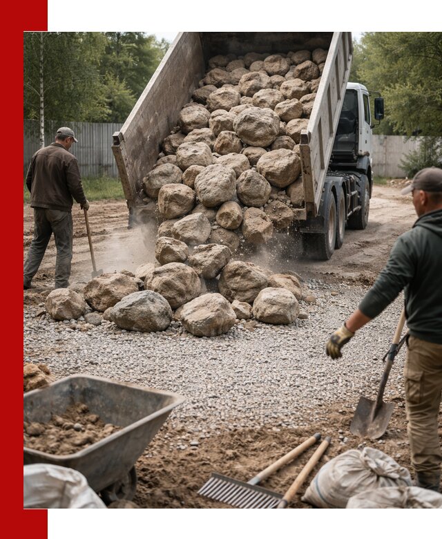 Доставка и укладка булыжника в Конаково