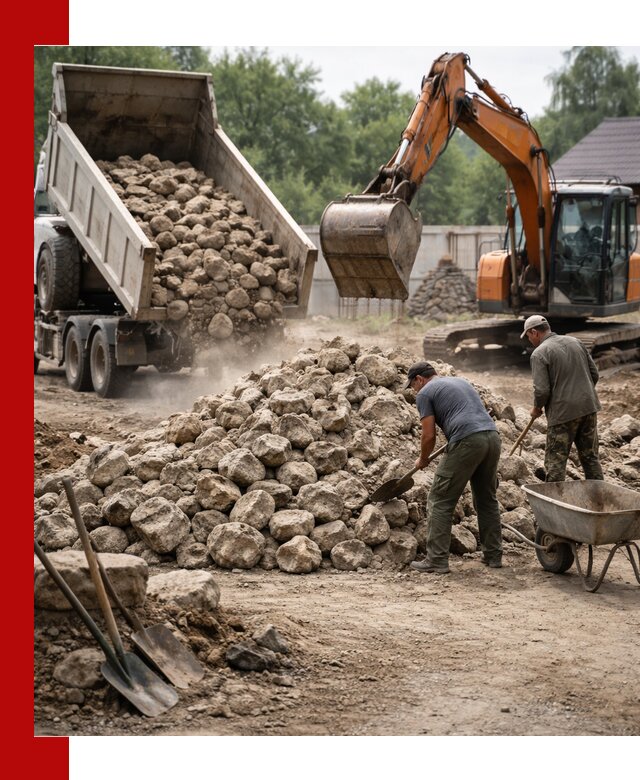 Доставка и разгрузка бутового камня в Конаково