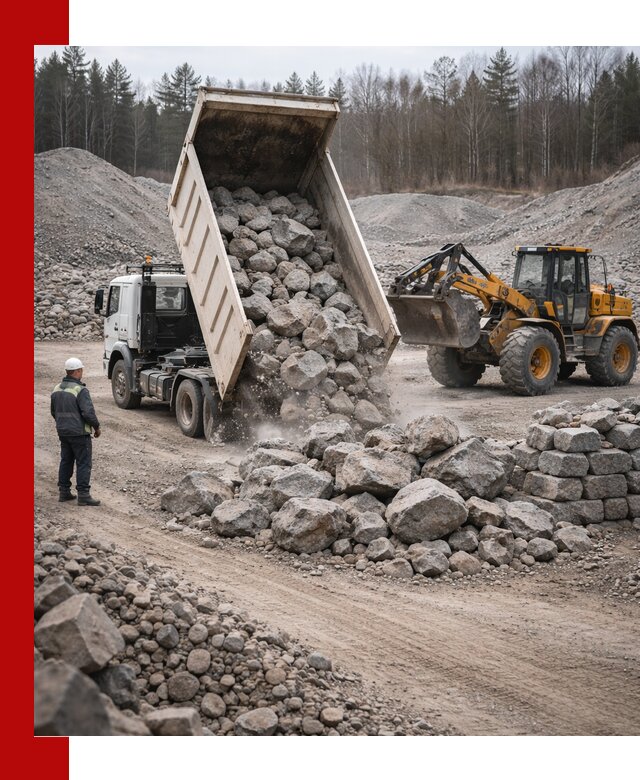 Доставка и продажа бутового гранитного камня в Конаково