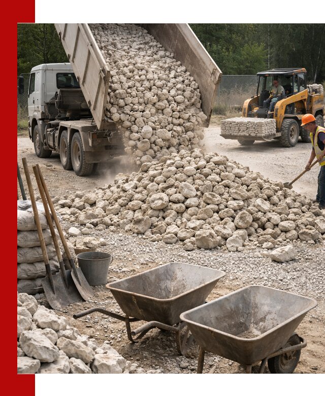 Доставка и продажа бутового известнякового камня в Конаково