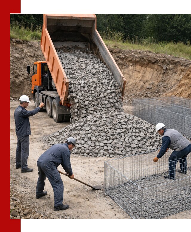Камень для габионов с доставкой в Конаково быстро и надёжно