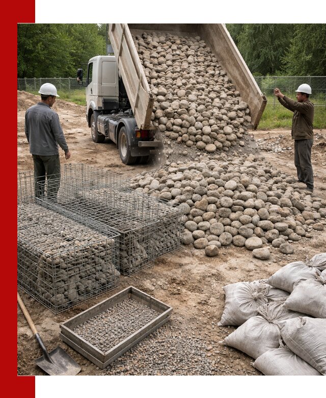 Камень для габионов фракция 70–151 в Конаково