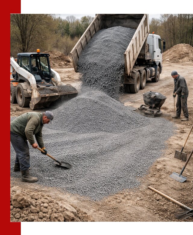 Отсев для подсыпки в Конаково — доставка и подсыпка на участок