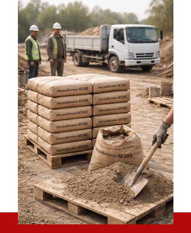 Пескобетон М300 в Конаково с доставкой от 4714 р. за куб | ПРОНЕРУДКнк