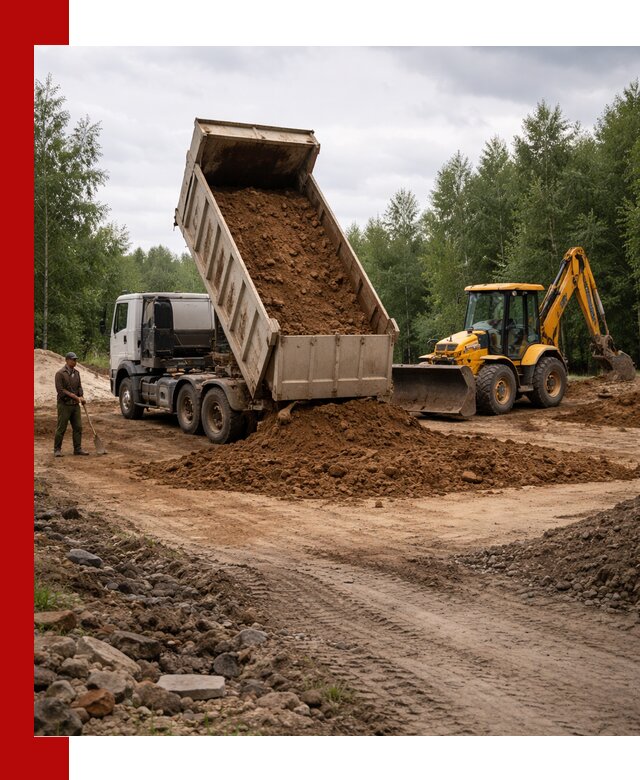Доставка суглинка самосвалами в Конаково подсыпка и планировка
