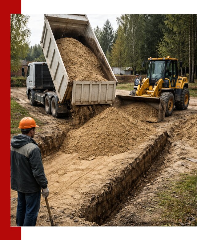 Доставка песчаного грунта в Конаково для строительных работ