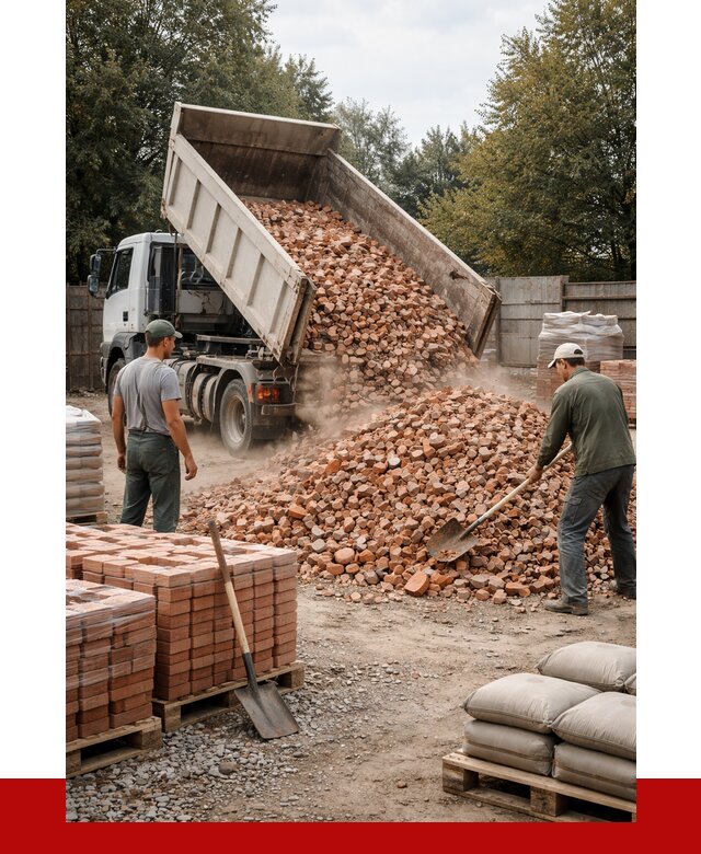 Бой кирпича в Конаково с доставкой от 4258 руб/куб | ПРОНЕРУДКнк
