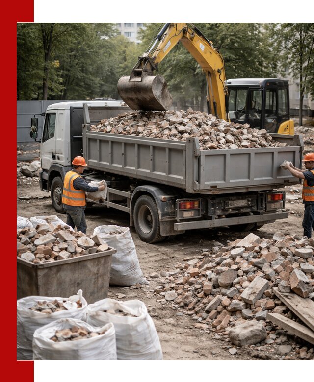 Вывоз строительного мусора в Конаково с самосвалами и контейнерами