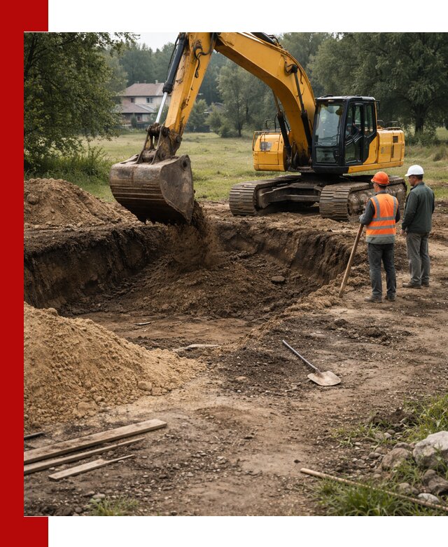 Рытье котлована под фундамент в Конаково (быстро и недорого)